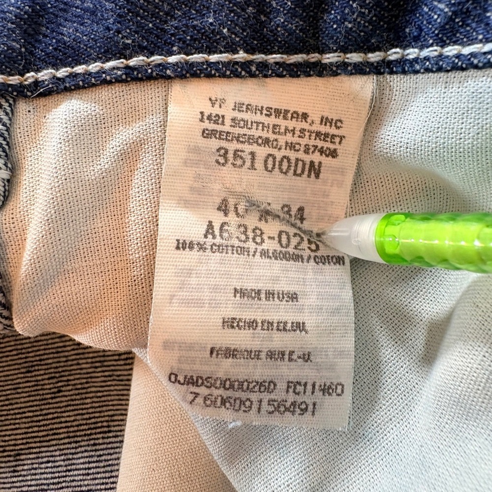 Wrangler Rugged Wear Jeans‎ Mens 40x34 Dark Wash Straight Leg Cotton Made in USA - Picture 5 of 9